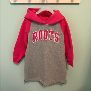 Roots Kids Hooded Dress Gray and Pink